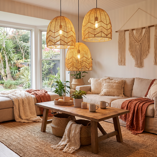 Amalfi Rattan Lace Pendant Light - Natural