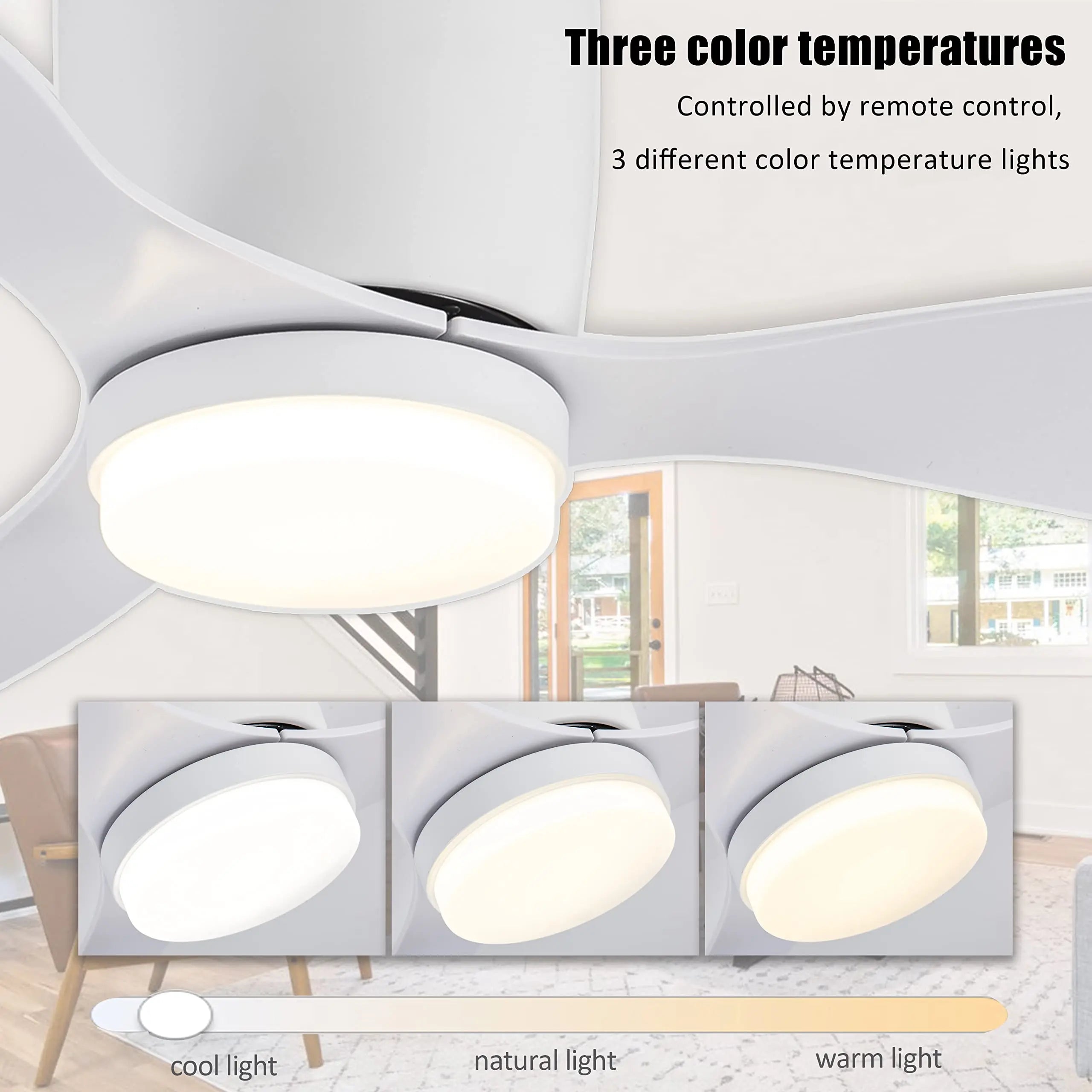 Ceiling Fan with Light DC Motor Remote Control Reversible