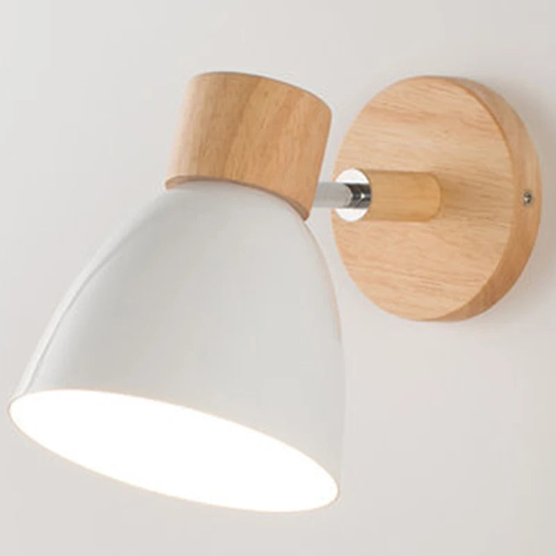 Applique murale nordique en bois avec interrupteur, style moderne