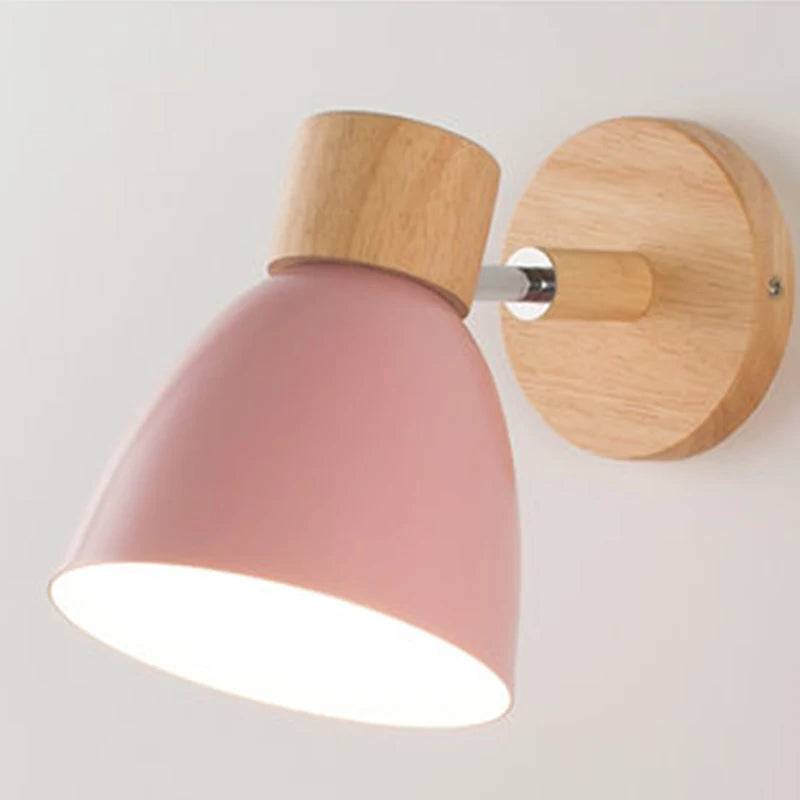 Applique murale nordique en bois avec interrupteur, style moderne