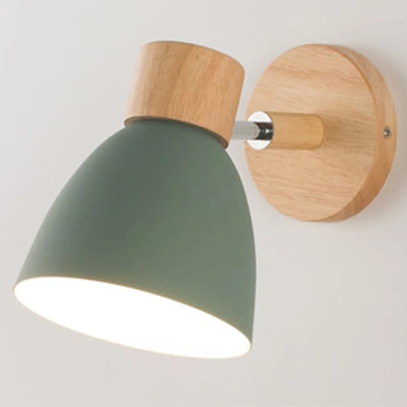 Applique murale nordique en bois avec interrupteur, style moderne