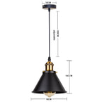 Industrial Pendant Light Iron Shade E27 Adjustable Drop