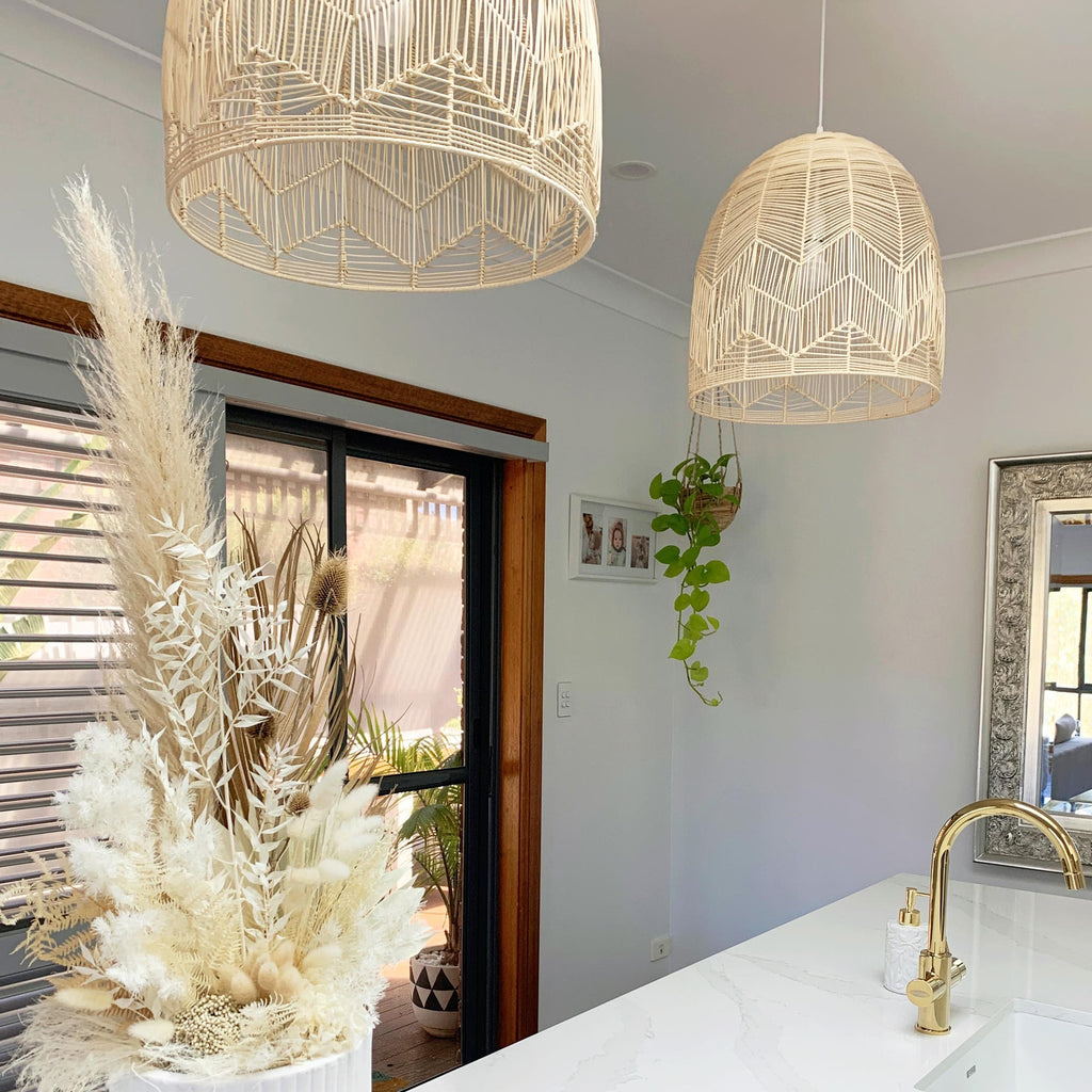 Amalfi Rattan Lace Pendant Light - Natural