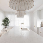 Estelle Beaded Dome Pendant Light - Gold/White