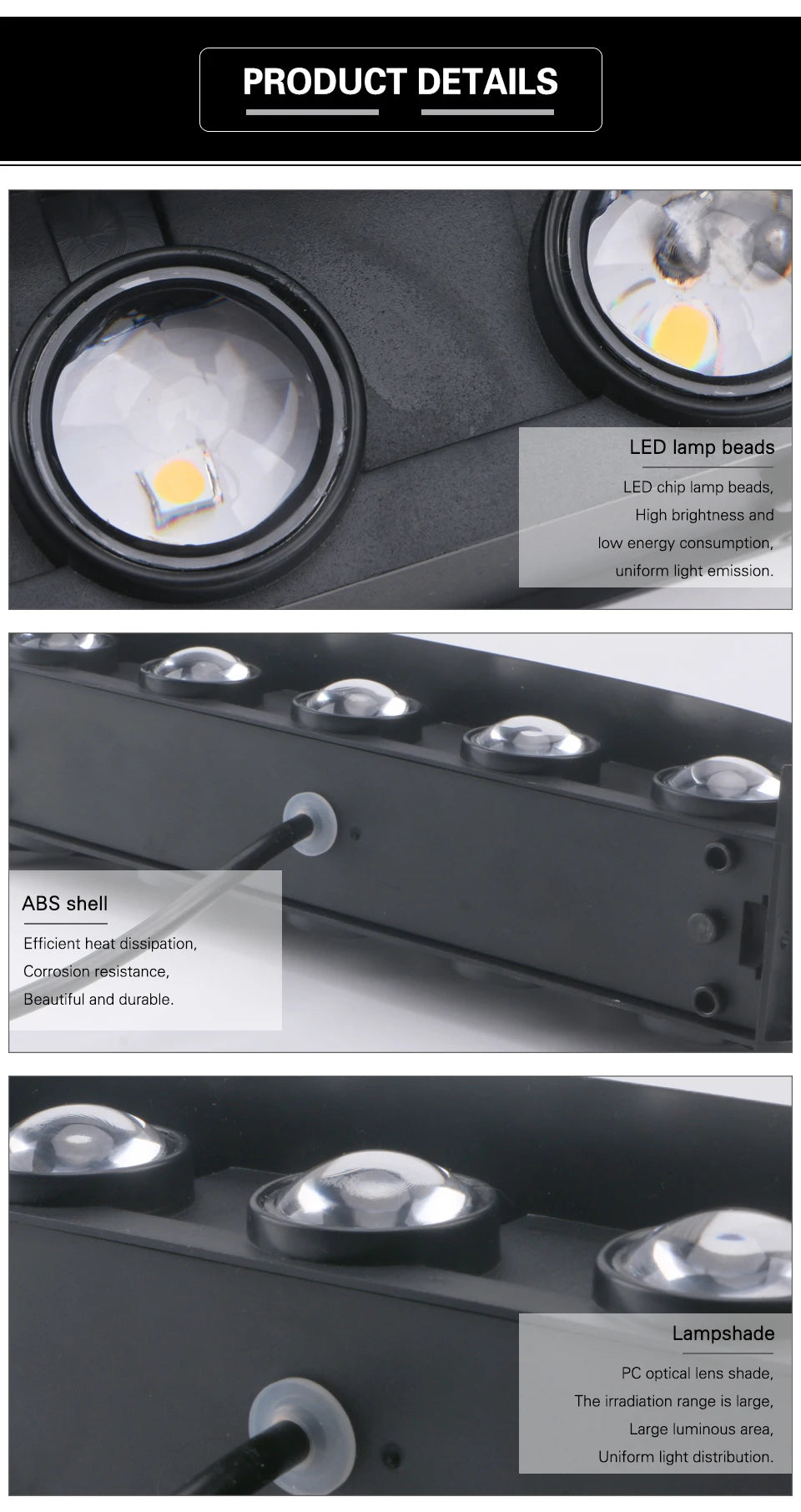 Modern LED Wall Sconce Up Down Waterproof Indoor Black