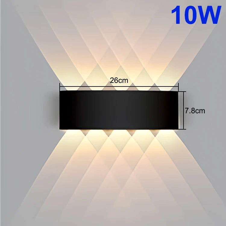 Modern LED Wall Sconce Up Down Waterproof Indoor Black