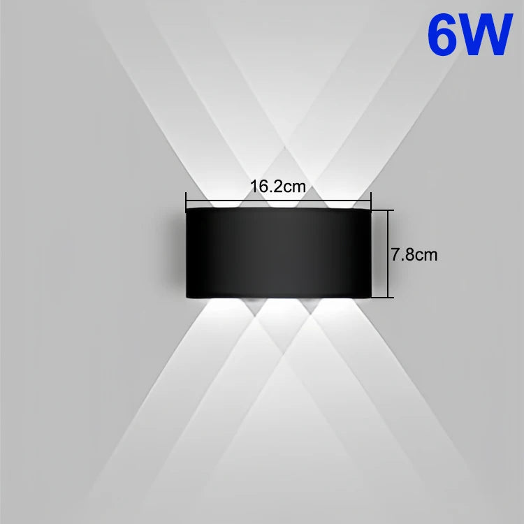 Modern LED Wall Sconce Up Down Waterproof Indoor Black