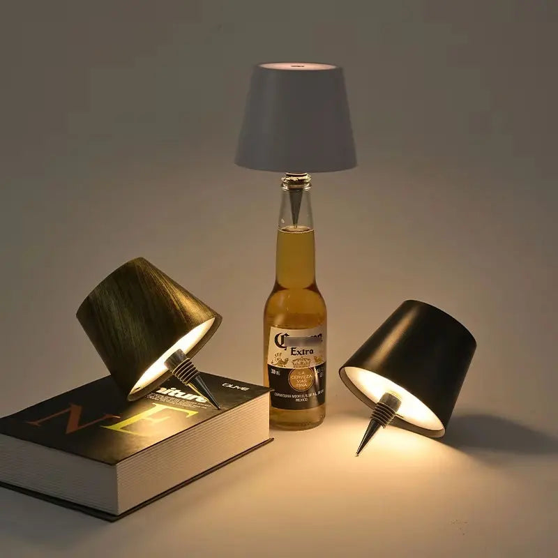 Rechargeable Bottle Stopper LED Table Lamp RGB Dimmable
