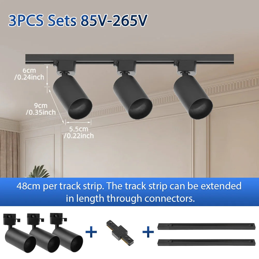 Modular Adjustable Spotlight Track Lighting System