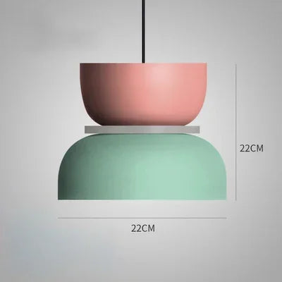 Two-Tone Macaron Stacked Pendant Light