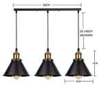 Industrial Pendant Light Iron Shade E27 Adjustable Drop