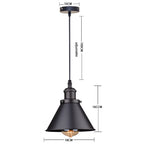 Industrial Pendant Light Iron Shade E27 Adjustable Drop