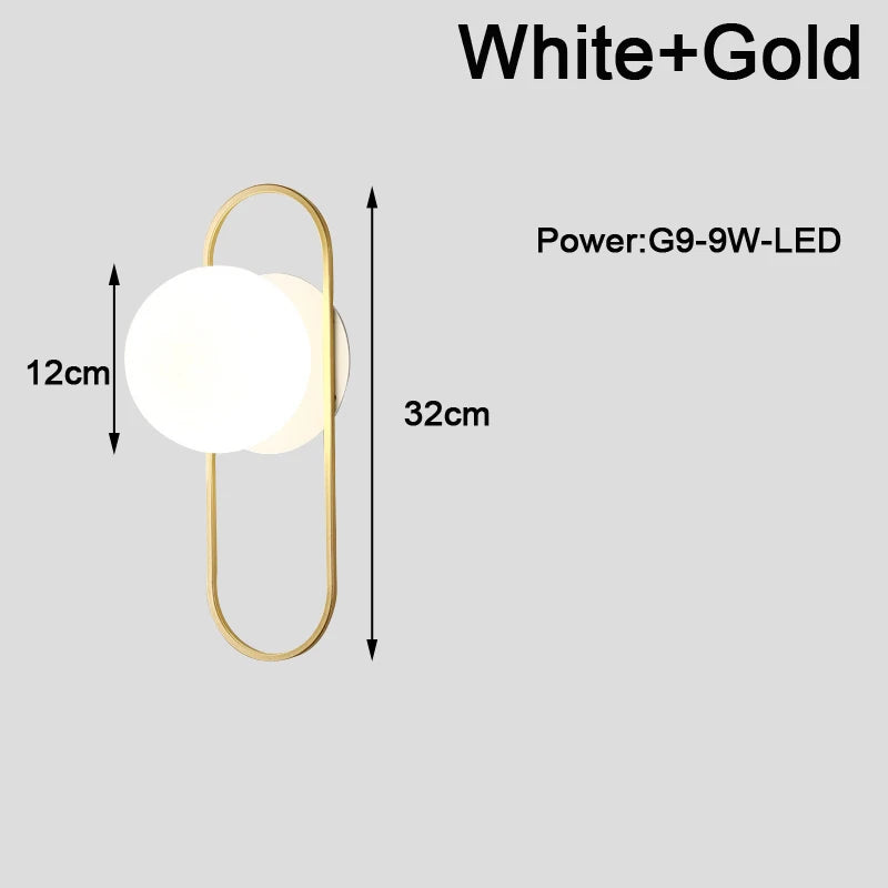 Modern G9 9W LED Wall Sconces with Frosted Glass Shade