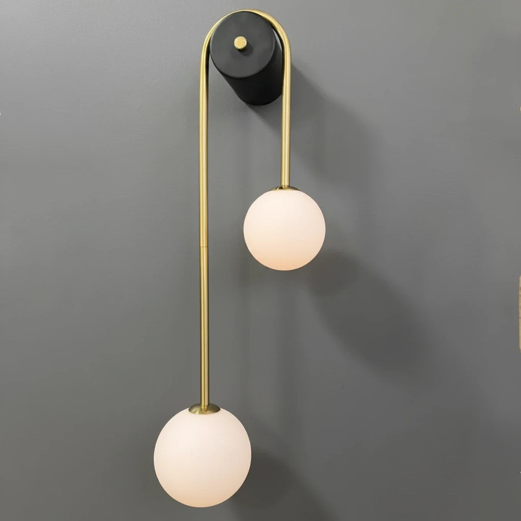 Applique murale moderne abat-jour boule de verre LED Or