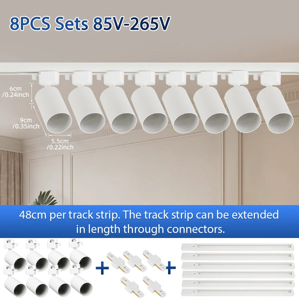 Modular Adjustable Spotlight Track Lighting System