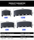 Modern LED Wall Sconce Up Down Waterproof Indoor Black