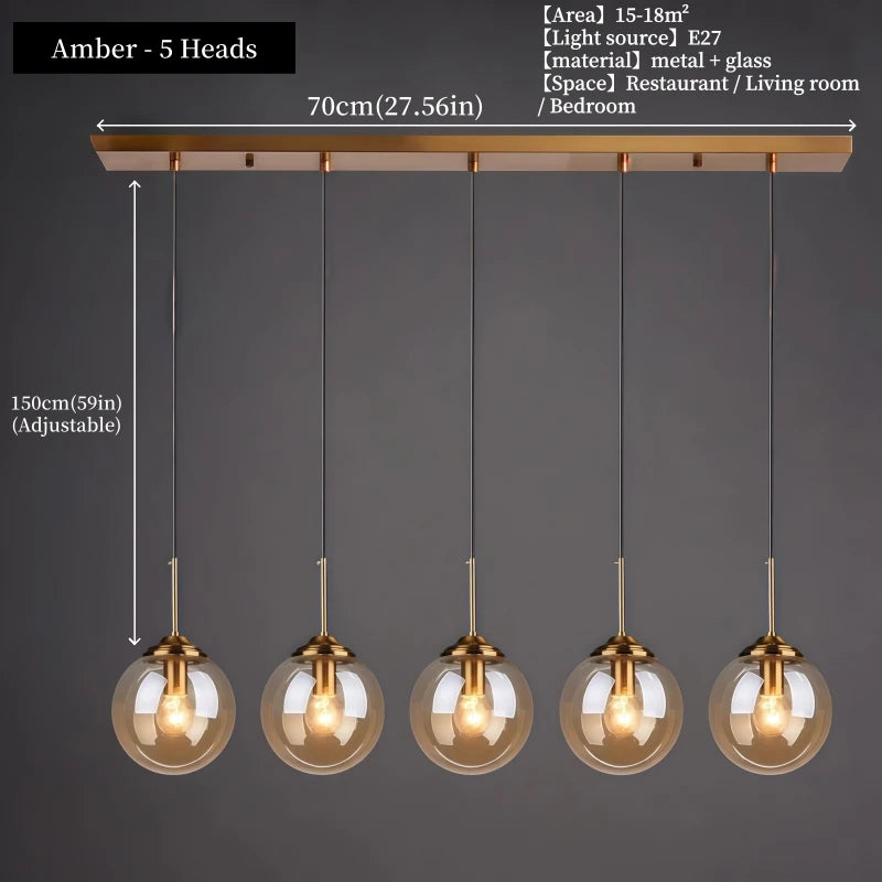 Lustre Moderne en Métal de Luxe LED Créatif Nordique en Verre