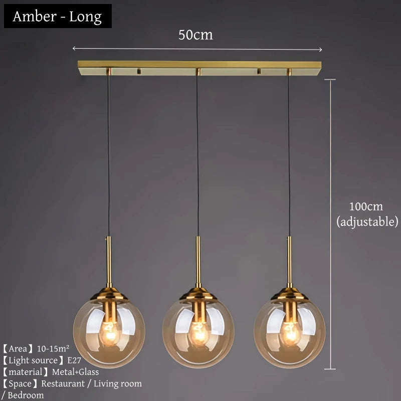 Lustre Moderne en Métal de Luxe LED Créatif Nordique en Verre