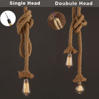 Vintage Hemp Rope Pendant Light Industrial E27 Single
