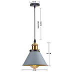 Industrial Pendant Light Iron Shade E27 Adjustable Drop