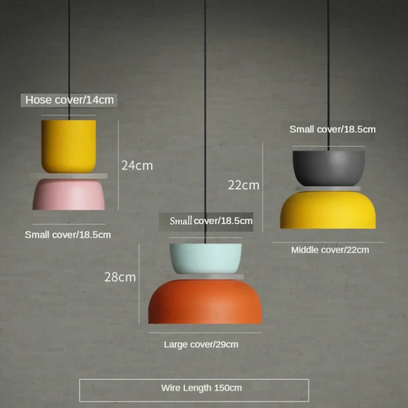 Two-Tone Macaron Stacked Pendant Light