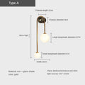 Applique murale moderne abat-jour boule de verre LED Or