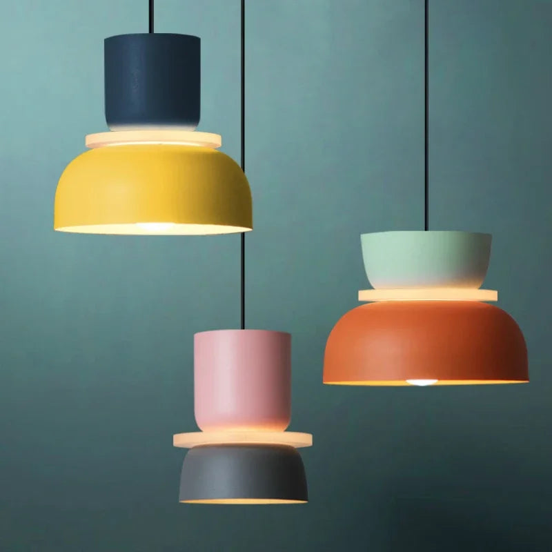 Two-Tone Macaron Stacked Pendant Light