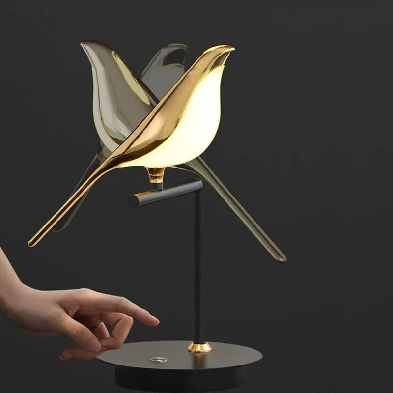 Lustre de plafond moderne Magpie Chambre à coucher avec éclairage LED oiseau