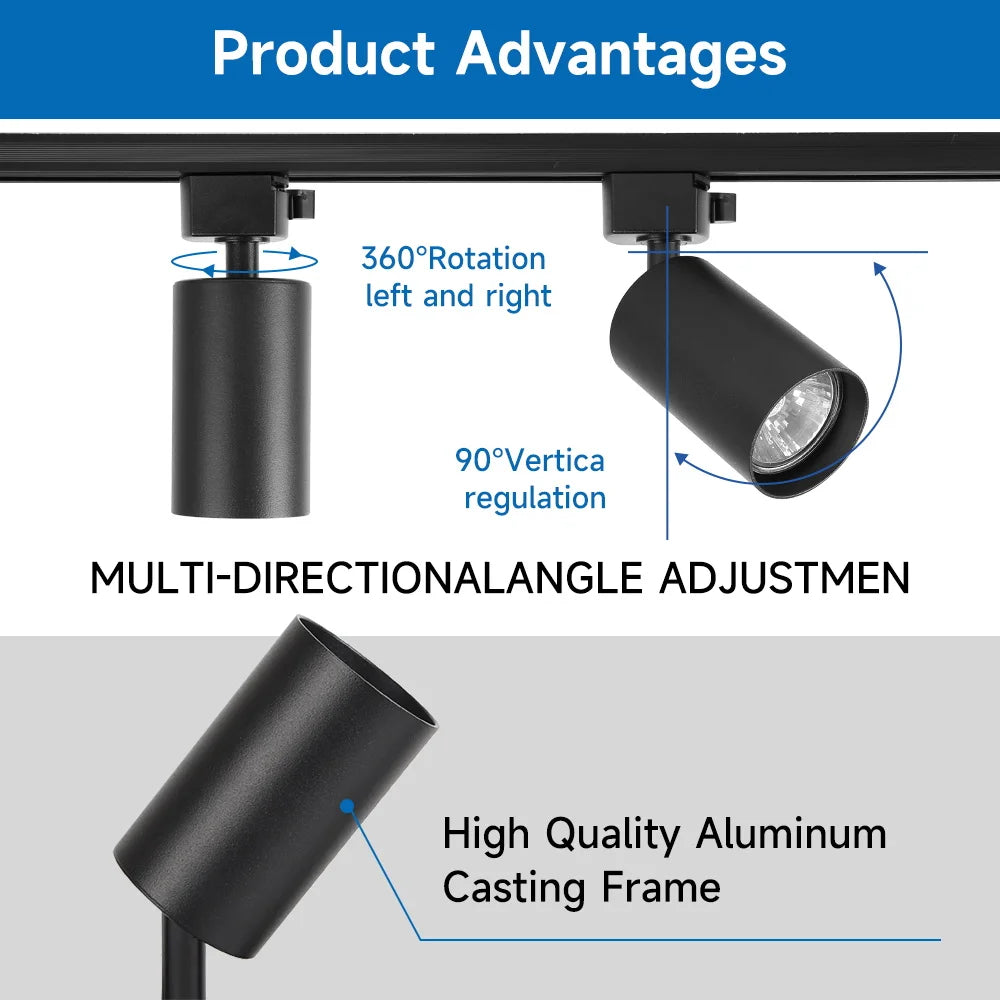 Modular Adjustable Spotlight Track Lighting System