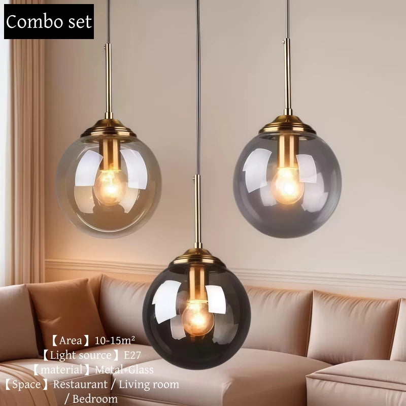 Lustre Moderne en Métal de Luxe LED Créatif Nordique en Verre