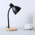 Nordic Table Lamp Flexible Gooseneck Iron Shade Wood Base