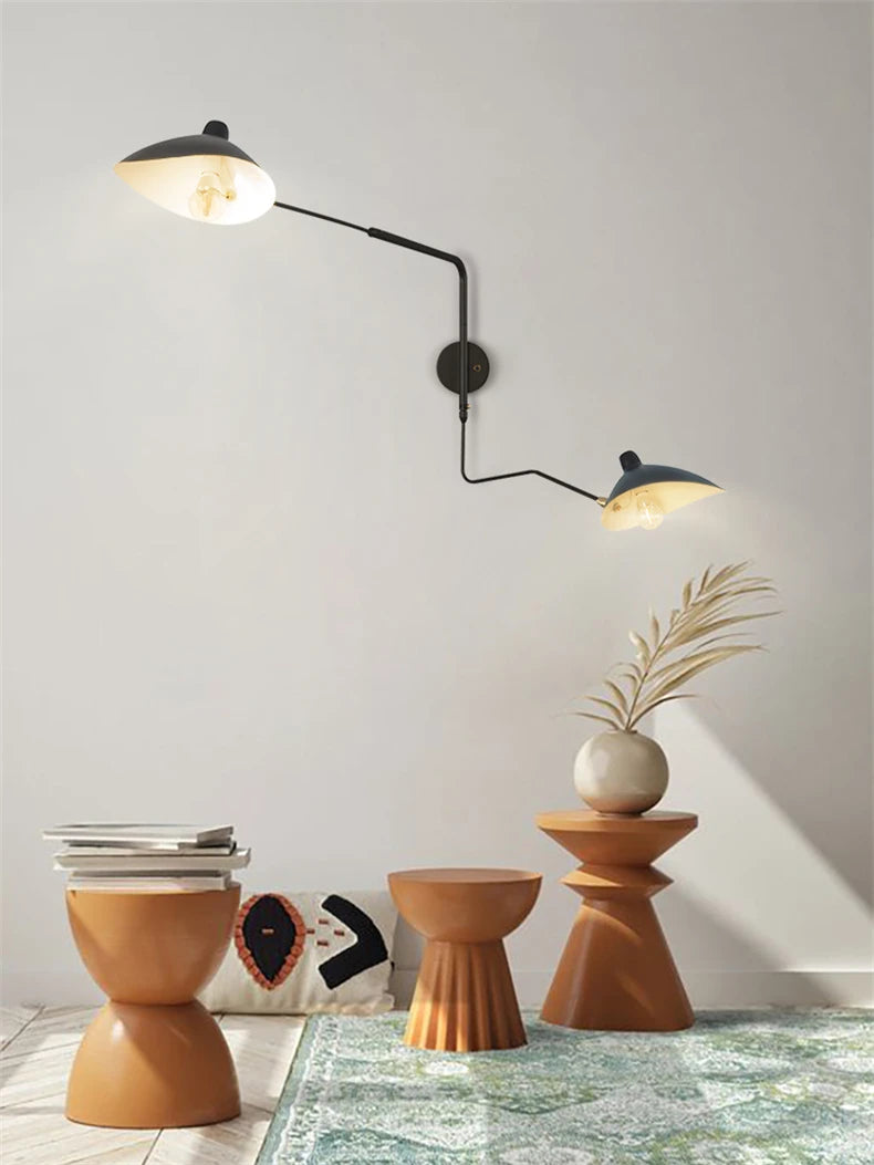 French Style Long Arm Adjustable Aluminium Wall Sconce