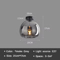 Plafonnier moderne LED en verre couleur cognac style nordique