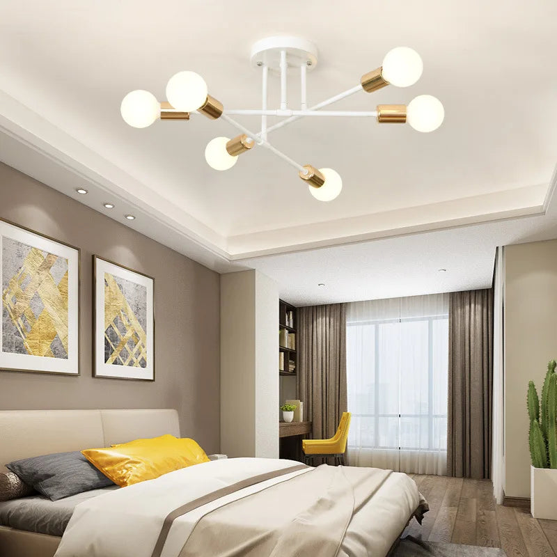 Nordic Sputnik Chandelier 6-Arm Iron E27 Semi-Flush
