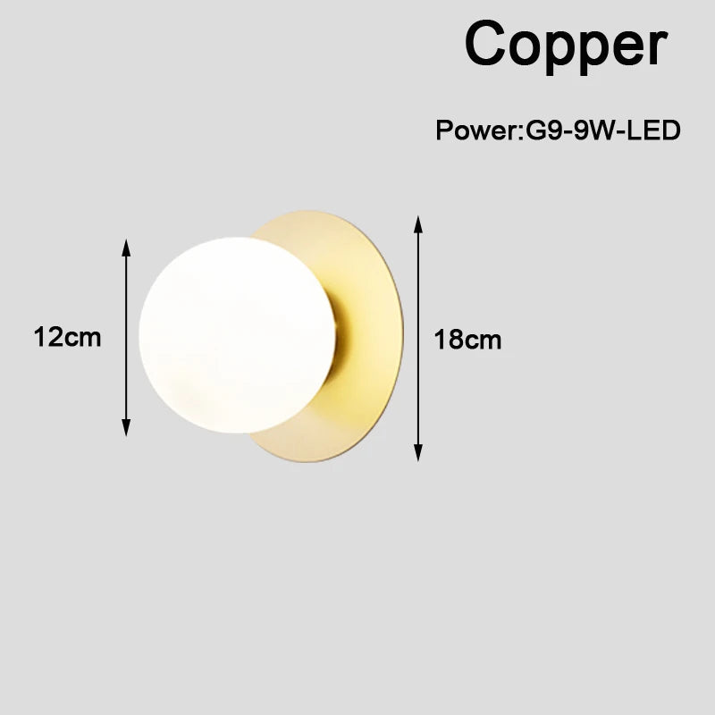 Modern G9 9W LED Wall Sconces with Frosted Glass Shade