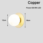 Modern G9 9W LED Wall Sconces with Frosted Glass Shade