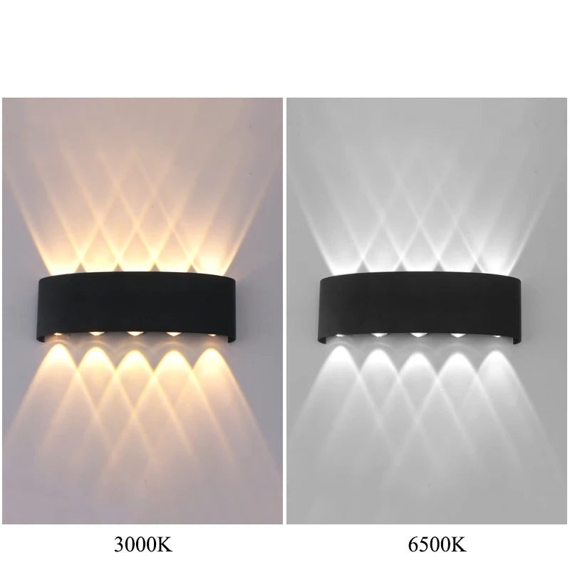 Modern LED Wall Sconce Up Down Waterproof Indoor Black