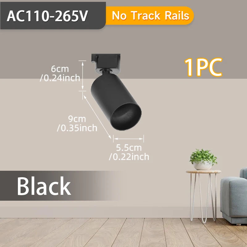 LED Track Light COB Ceiling Spotlight 12W–50W Indoor
