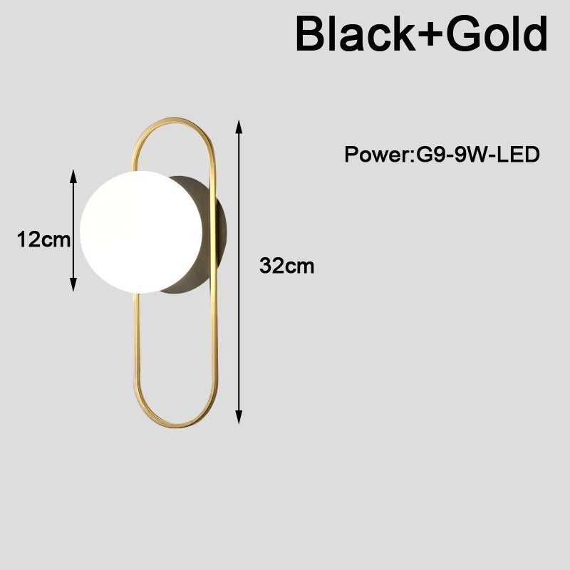 Modern G9 9W LED Wall Sconces with Frosted Glass Shade