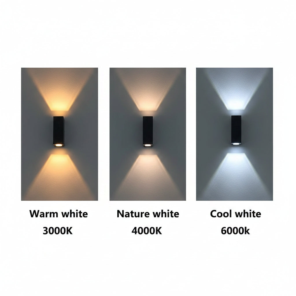 Éclairage extérieur COB en aluminium argenté, étanche IP65