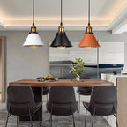 Industrial Pendant Light Iron Shade E27 Adjustable Drop