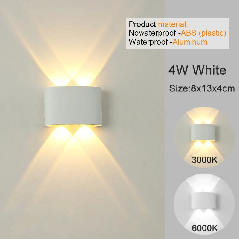 Modern LED Wall Sconce Up Down Indoor Outdoor Aluminium