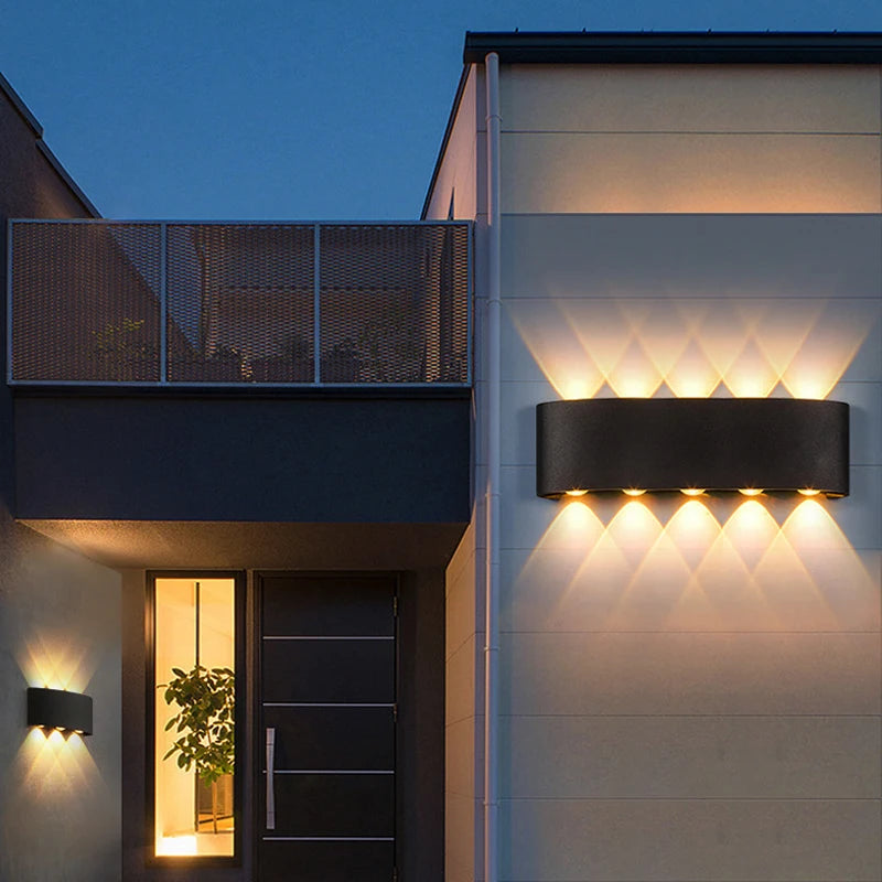 Modern LED Wall Sconce Up Down Waterproof Indoor Black