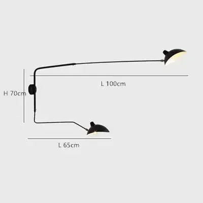 French Style Long Arm Adjustable Aluminium Wall Sconce