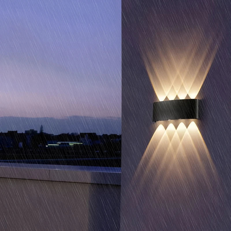 Modern LED Wall Sconce Up Down Waterproof Indoor Black
