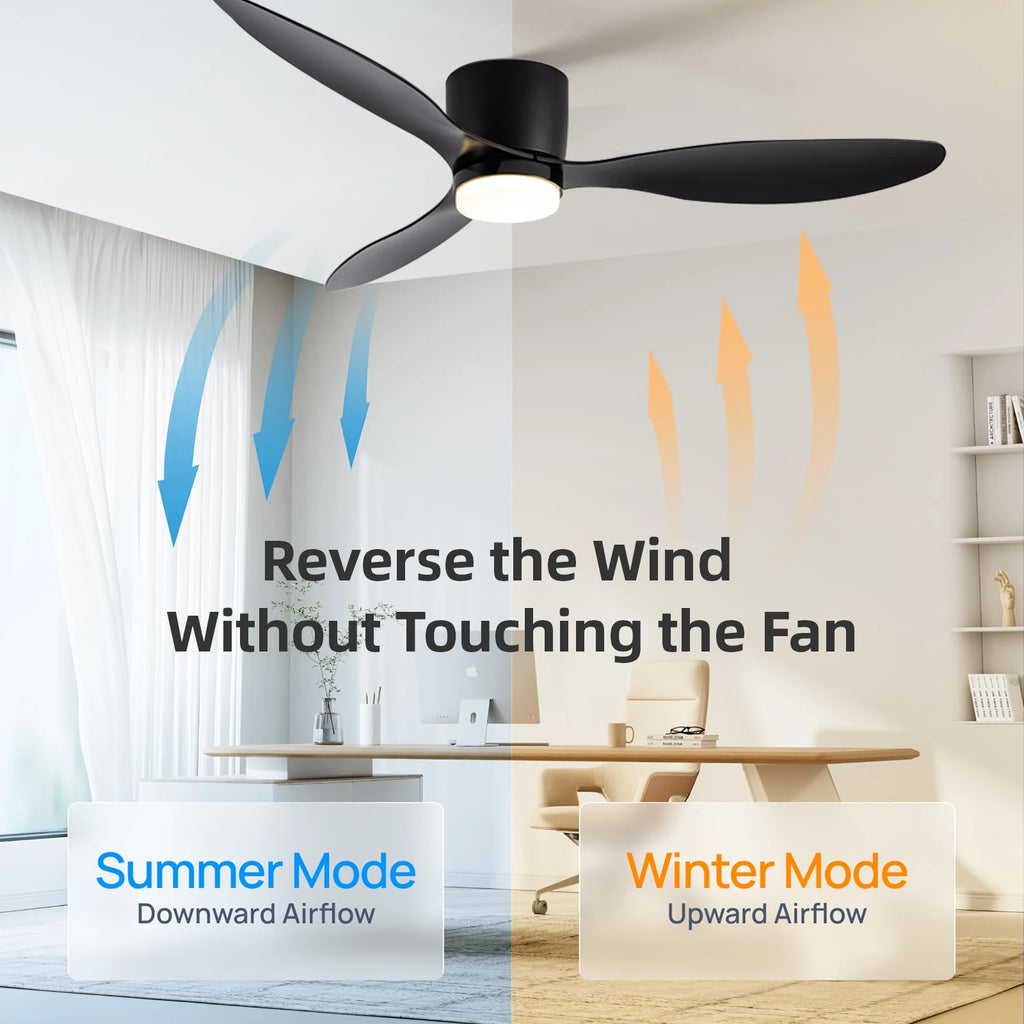 Ceiling Fan with Light DC Motor Remote Control Reversible