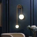 Applique murale moderne abat-jour boule de verre LED Or