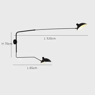 French Style Long Arm Adjustable Aluminium Wall Sconce