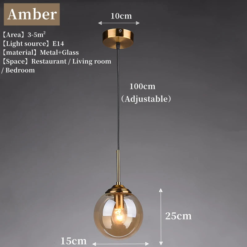 Lustre Moderne en Métal de Luxe LED Créatif Nordique en Verre