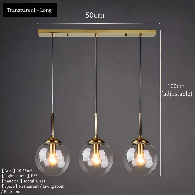Lustre Moderne en Métal de Luxe LED Créatif Nordique en Verre